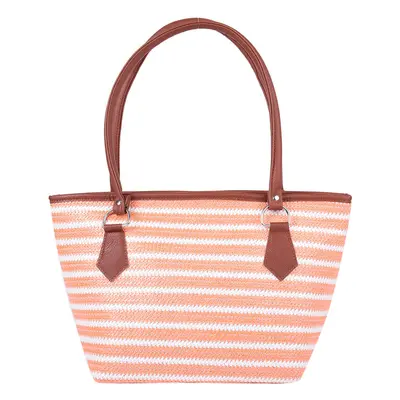 Handtasche für Damen Orange und Weiß