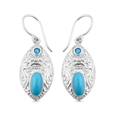 Royal Bali- AA Sleeping Beauty Türkis Neon Apatit Ohrringe ca. 2 85 ct.