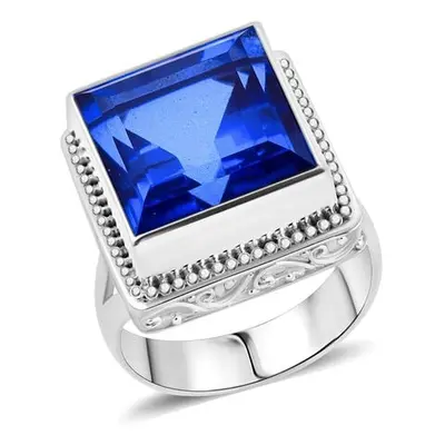 Royal Bali Kollektion - Blauer ceylonfarbener Saphir Triplett Quarz Ring - 18 34 ct.
