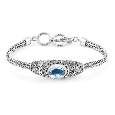 Royal Bali Kollektion - Himmelblaues Topas Armband 20cm - 6 33 ct.