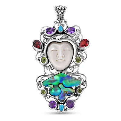 Royal Bali Kollektion- Goddess Ochsenknochen und Abalone Muschel Anhänger - 17 03 ct.