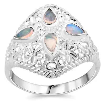 Royal Bali Kollektion - Natürlicher äthiopischer Welo Opal Ring - 0 60 ct.