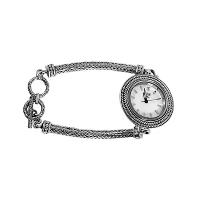 Royal Bali Kollektion - EON 1962 schweizerisches Uhrwerk Wasserdichte Uhr 925 Silber 19 cm ca. 2