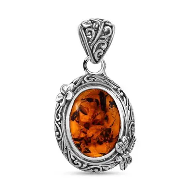 Royal Bali - Bernstein Anhänger 925 Silber ca. 3.50 ct