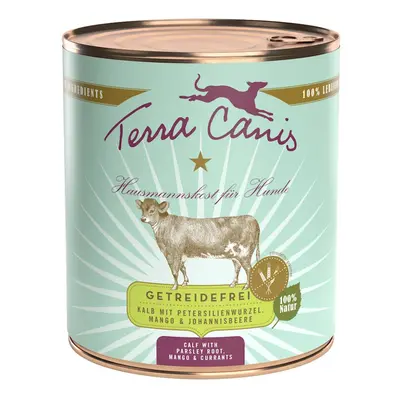 Terra Canis Getreidefrei 800g Dose Hundenassfutter Sparpaket 12 x 800 Gramm Kalb mit Petersilien