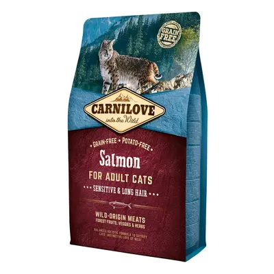 CARNILOVE Sensitive & Long Hair Salmon Katzentrockenfutter Sparpaket 2 x 2 Kilogramm