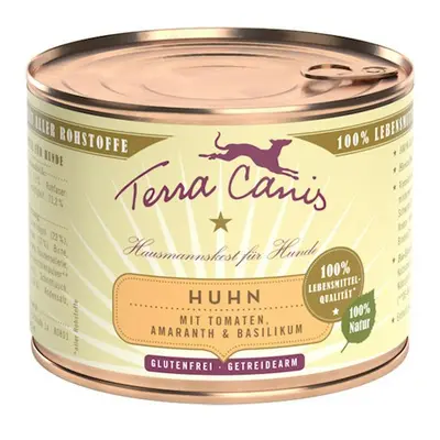 Terra Canis Classic 200g Dose Hundenassfutter Sparpaket 24 x 200 Gramm Huhn mit Amaranth, Tomate