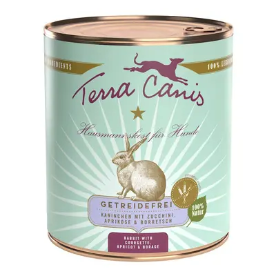 Terra Canis Getreidefrei 800g Dose Hundenassfutter 6 x 800 Gramm Kaninchen mit Zucchini, Aprikos