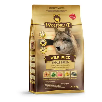 WOLFSBLUT Wild Duck Small Breed Entenfleisch mit Kartoffel Hundetrockenfutter 7,5 Kilogramm