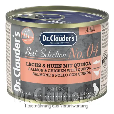 Dr.Clauder's Best Selection Adult 200 Gramm Sparpaket 12 x 200 Gramm No 4 Lachs & Huhn mit Quino