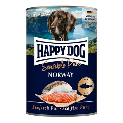 HAPPY DOG Sensible Pure 400g Hundenassfutter Sparpaket 12 x 400 Gramm Norway Seefisch