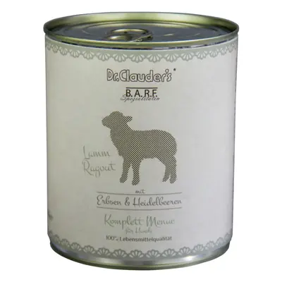 Dr. Clauder's BARF Komplett Menü 800g Dosen Hundenassfutter Sparpaket 12 x 800 Gramm Lammragout