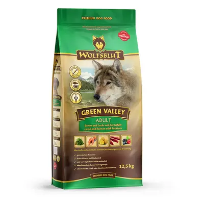 WOLFSBLUT Green Valley Lamm und Lachs mit Kartoffeln Hundetrockenfutter Sparpaket 2 x 12,5 Kilog
