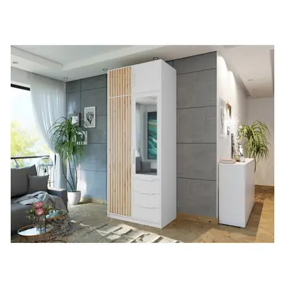 Kleiderschrank Lily Lux D2 mit Spiegel + Schrankaufsatz