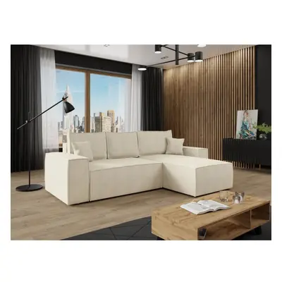 Ecksofa Maryn L Cord mit Bettkasten und Schlaffunktion