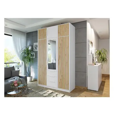 Kleiderschrank Lily Lux D3 mit Spiegel + Schrankaufsatz