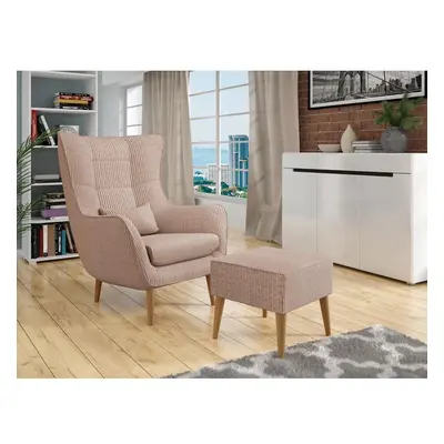 Sessel Florence Cord mit Fußbank