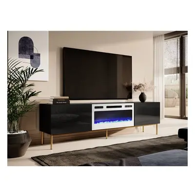 TV-Lowboard Koda 200 K mit Kamin und Untergestell