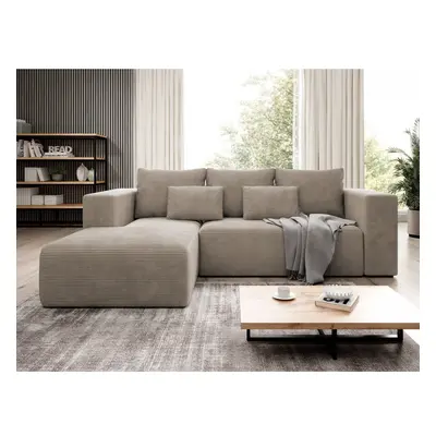 Ecksofa Zozolia Cord mit Schlaffunktion und Bettkasten