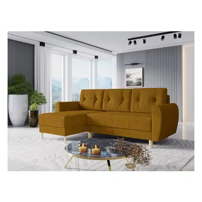 Ecksofa Kukle Cord mit Schlaffunktion und Bettkasten