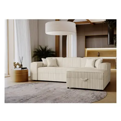 Ecksofa Sokoz L Cord mit Bettkasten und Schlaffunktion