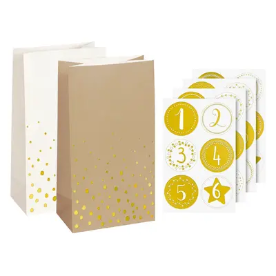 Adventskalender-Set "Goldene Punkte" - Klein