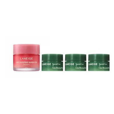 LANEIGE - Lip Sleeping Mask EX - 20g - Berry (1ea) + Cica Sleeping Mask - 10ml (3ea) Set