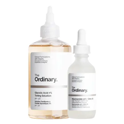 The Ordinary - Glycolic Acid 7% Toning Solution - 240ml + Niacinamide 10% + Zinc 1% - 60ml Set