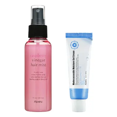 A'PIEU - Raspberry Vinegar Hair Mist - 105ml X A'PIEU - Madecassoside Moisture Gel Cream - 50ml