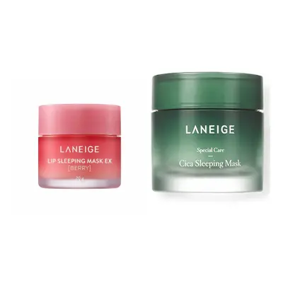 LANEIGE - Lip Sleeping Mask EX - 20g - Berry (1ea) + Cica Sleeping Mask - 60ml (1ea) Set