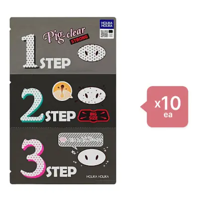 Holika Holika - Pig Clear Black Head 3-Step Kit (Strong) (10ea) Set