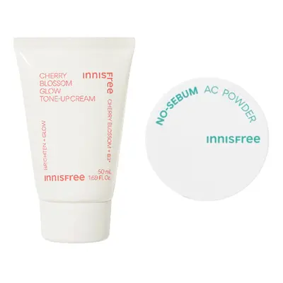 Innisfree - Cherry Blossom Glow Tone-up Cream - 50ml X innisfree - No-Sebum AC Powder - 5g