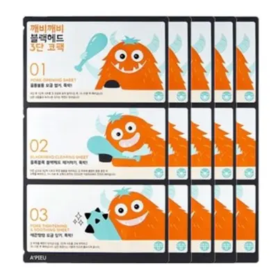 A'PIEU - Goblin Blackhead 3 Step Nose Pack - 1pc (5ea) Set