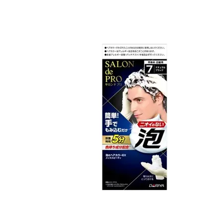 Dariya - Salon De Pro Men's Speedy Foam Hair Color EX - 1 set - 7 Natural Black