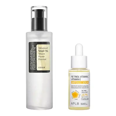 COSRX - Advanced Snail 96 Mucin Power Essence 100ml + APLB - Retinol Vitamin C Vitamin E Ampoule