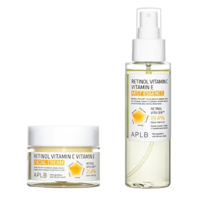 APLB - Retinol Vitamin C Vitamin E Facial Cream - 55ml (1ea) + Mist Essence - 105ml (1ea) Set