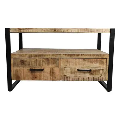 TV-Schrank Havana 2 lades EDE-04 Natur/schwarz Mangoholz/Metall B/H/T: 45 cm 55...