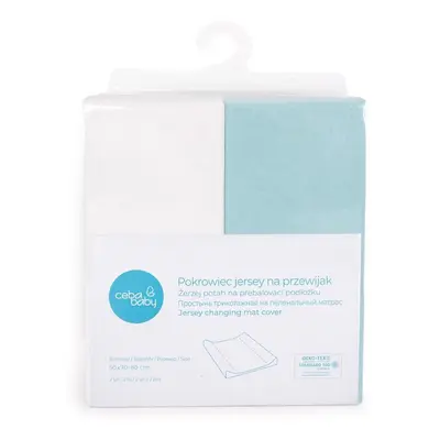 CEBA BABY Bezug für Wickelauflage 50x70-80 cm Stk. Türkis+Ecru
