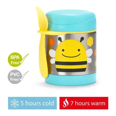SKIP HOP Zoo Thermoskanne für Essen mit Löffel/Gabel Bee ml, ab Jahren