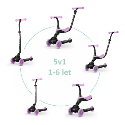 QPLAY Laufrad / Roller Sema Evo mit LED-Leuchten Violett, Alter - Jahre, bis kg