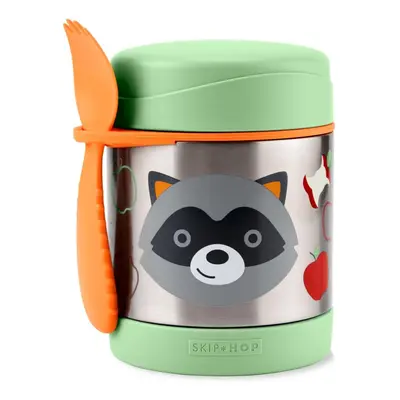 SKIP HOP Zoo Thermoskanne für Speisen mit Löffel/Gabel Waschbär ml, 3J+