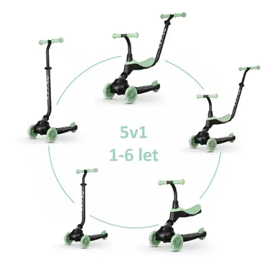 QPLAY Laufrad / Roller Sema Evo mit LED-Leuchten Jade Green, Alter - Jahre, bis kg