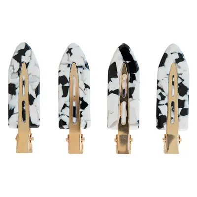 ByBarb 4-Set Of Make Up Clips Black and White