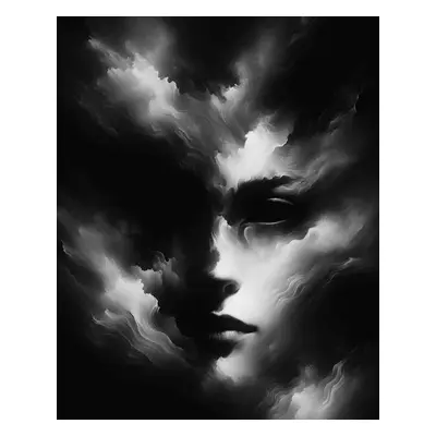 Malen nach Zahlen - Black and White Frau