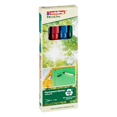 Edding EcoLine 25, Schwarz, Blau, Grün, Rot, Rundspitze, Mehrfarben, Kunststoff, 1 mm, Multi