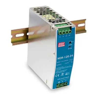 MEAN WELL NDR-120-24, 120 W, 90 - 264 V, Metallisch, 126 mm, 40 mm, 114 mm