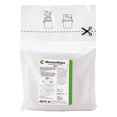 ALPRO MEDICAL MinutenWipes Maxi - StarterSet Spenderbox leer, Beutel Tücher