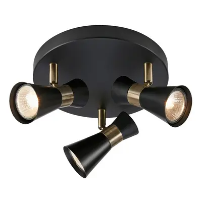 Markslöjd - Folie Deckenlampe, 3-flammig, schwarz/messing