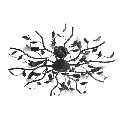 Lindby - Yos Deckenlampe, 10-flg., cm, schwarz-gold, E14