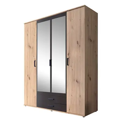 Kleiderschrank mit Spiegel - Artisan Eiche - anthrazit - cm - CHICAGO